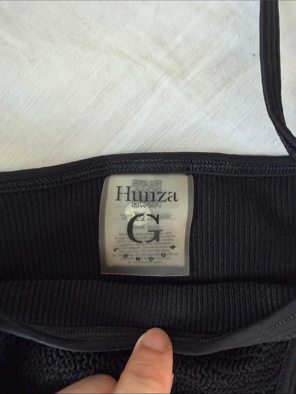 Hunza G Black Ribbed Swim Bottom